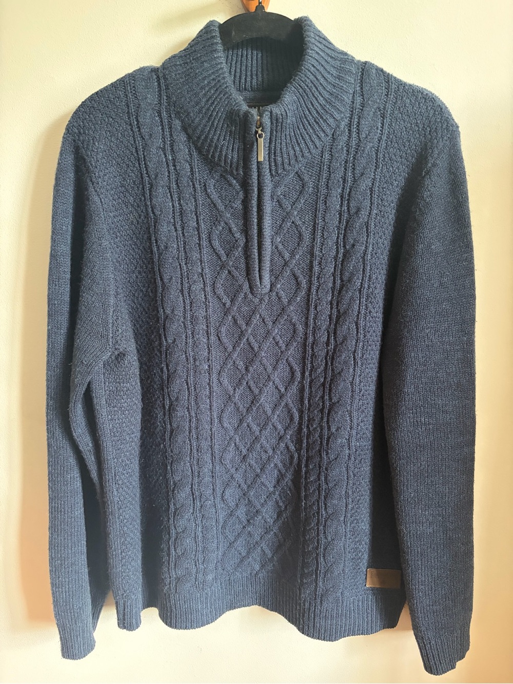 Emerald Isle Knitwear Navy Cable-Knit Half-Zip Sweater